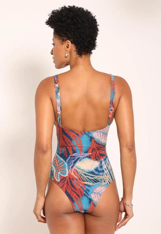 Millis Power Ruched V-Neck One-Piece Swimsuit – Angra