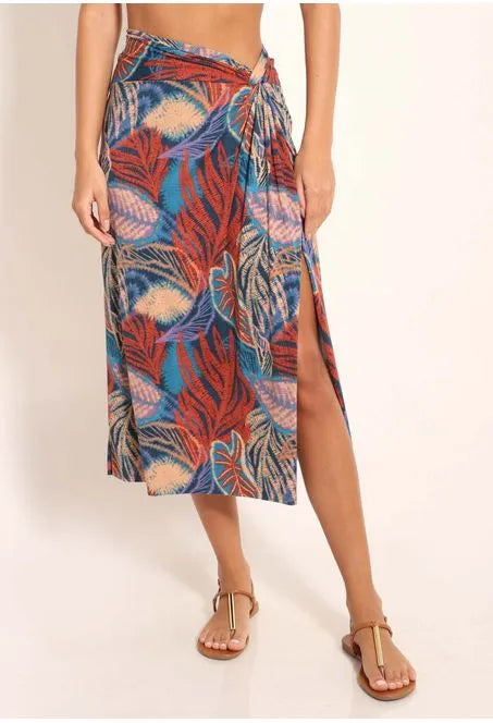Resort Twist Front Tube Skirt with Side Split