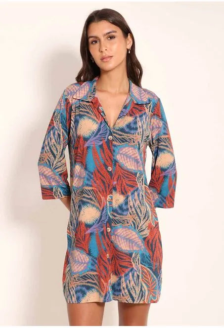 Resort Shirt Dress with Collar Angra