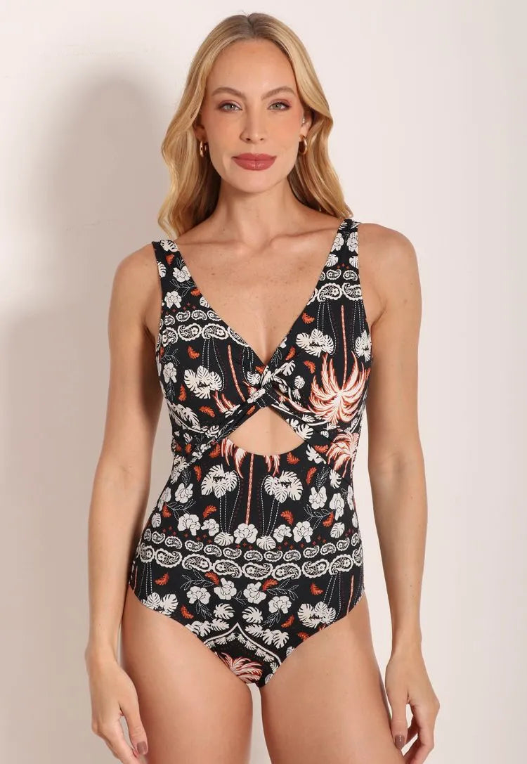 ワンピース printed v neck one-piece One Pieces – Líquido International