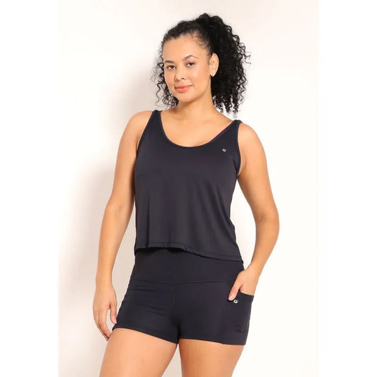 Sting Racerback Tank with Curved Hem